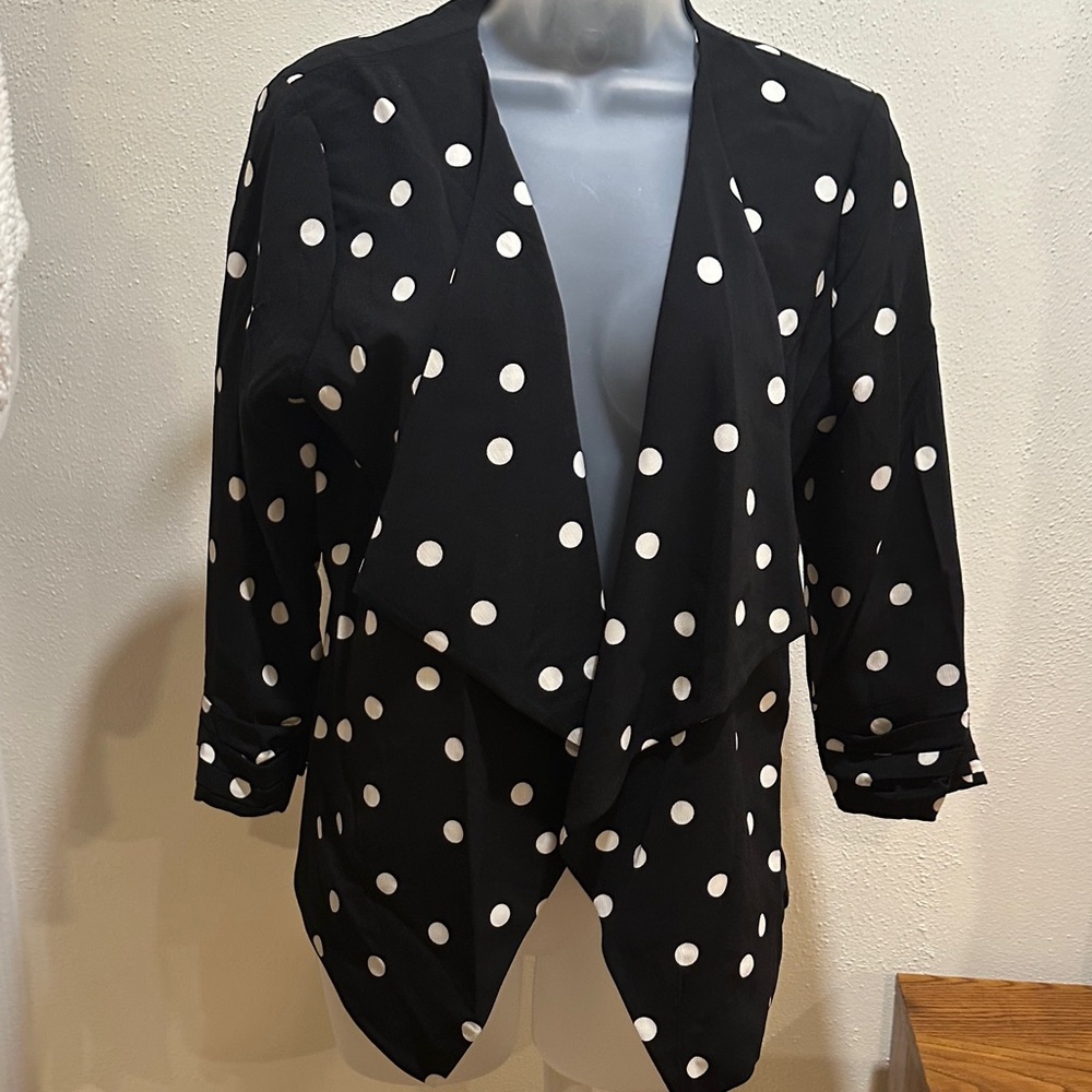 Polka Dot Black and White Women's Jacket
